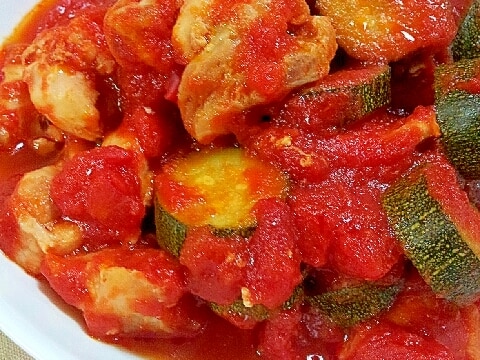✿鶏肉とズッキーニのトマト煮込み❤